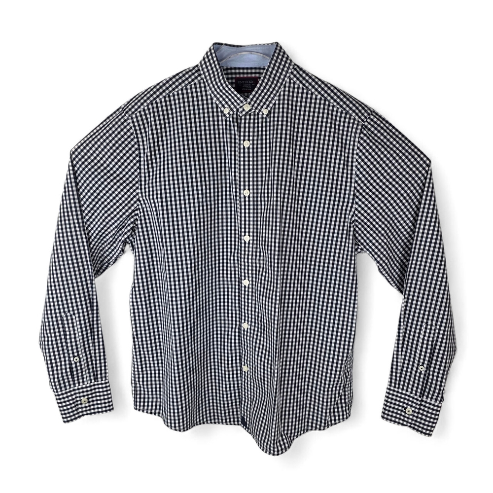 UNTUCKit Men's Black and White Checkered Shirt Relaxed Fit Size Medium